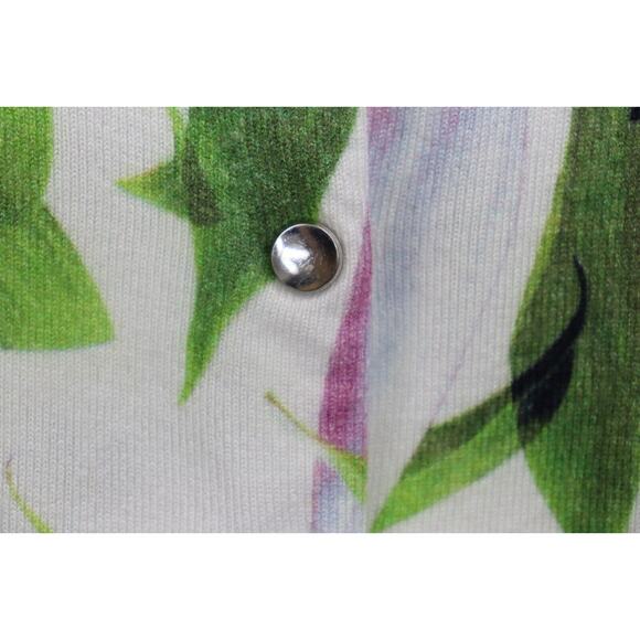 Stunning KAREN MILLEN Floral Lily Sporty Soft Button Front Cardigan US L - Picture 6 of 13